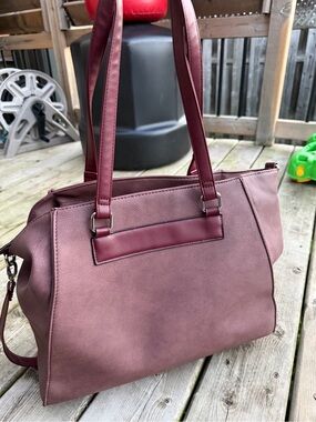 Mia & Luca Burgundy Mauve Tote Bag Large Shoulder Bag